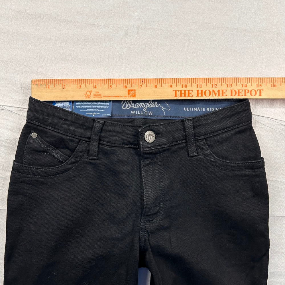 Wrangler Jeans Womens 28x36 Willow Ultimate Riding Black Bootcut Flare Tall Long - Picture 8 of 11